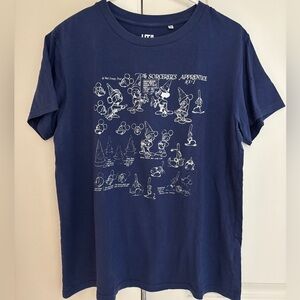 Uniqlo Disney Graphic Tee The Sorcerer’s Apprentice Navy Animation Crew Shirt